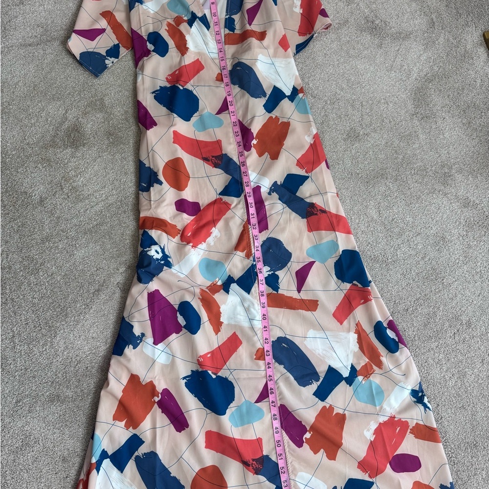 Multicolor Abstract Print Duster - Picture 5 of 5